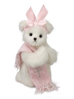 NWT | Bearington Patty Praymore Baptism Plush Bear - white & pink